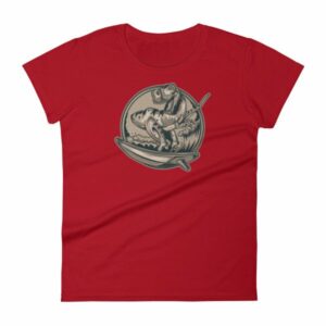 Surfing T-Rex Cool Surfing Dinosaur Women's T-Shirt - Image 16