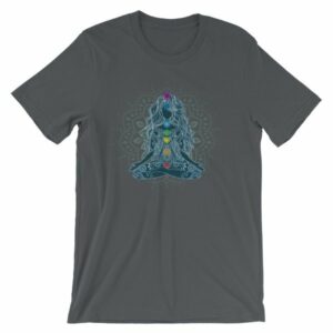 Meditating Lotus Asana Seven Chakras Meditation Yoga T-Shirt - Image 6