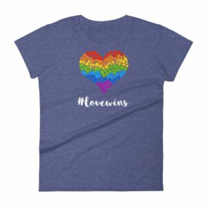 Pride Hashtag Love Wins Mosaic Rainbow Heart Pride Women's T-Shirt - Image 6