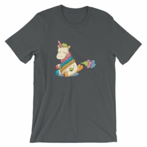 Cute Unicorn Farting Rainbow Clouds Funny Unicorn T-Shirt - Image 7