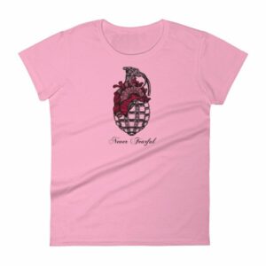Never Fearful Heart Hand Grenade Retro Art Women's T-Shirt - Image 16