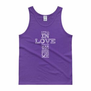 I Fell In Love With The Man Who Died For Me Christian T-Shirt Tank top - Image 3