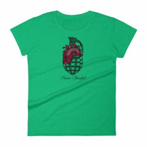 Never Fearful Heart Hand Grenade Retro Art Women's T-Shirt - Image 11