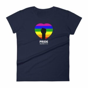 LGBT Pride Love Wins Rainbow Heart Pride Month Awareness Women's T-Shirt - Image 4