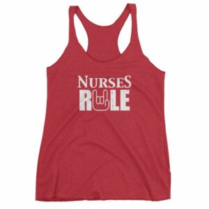 Nurses Rule Rock On Hand Nurse Support Women's tank top - Image 11