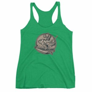 Surfing T-Rex Cool Surfing Dinosaur Women's tank top - Image 10