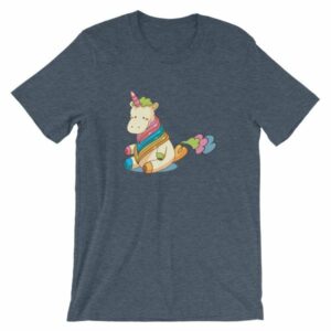 Cute Unicorn Farting Rainbow Clouds Funny Unicorn T-Shirt - Image 10