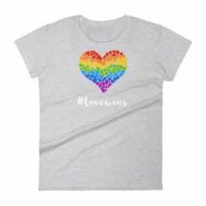 Pride Hashtag Love Wins Mosaic Rainbow Heart Pride Women's T-Shirt - Image 7
