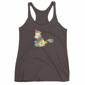 Cute Unicorn Farting Rainbow Clouds Funny Unicorn Women's tank top - Image 2