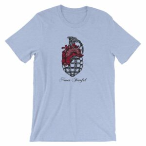 Never Fearful Heart Hand Grenade Retro Art T-Shirt - Image 12
