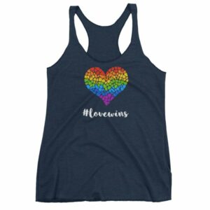 Pride Hashtag Love Wins Mosaic Rainbow Heart Pride Women's tank top - Image 5