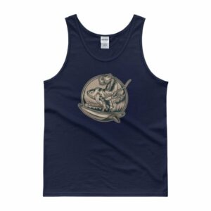 Surfing T-Rex Cool Surfing Dinosaur Tank top - Image 2