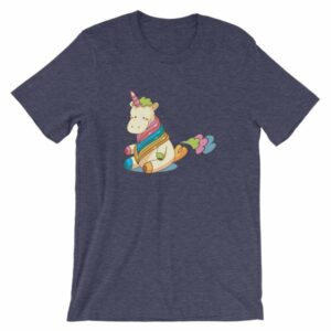 Cute Unicorn Farting Rainbow Clouds Funny Unicorn T-Shirt - Image 5