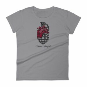 Never Fearful Heart Hand Grenade Retro Art Women's T-Shirt - Image 6
