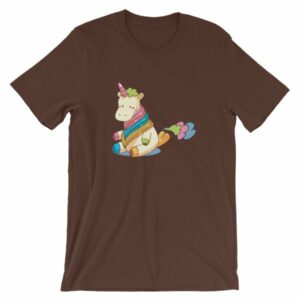 Cute Unicorn Farting Rainbow Clouds Funny Unicorn T-Shirt - Image 2