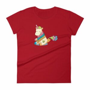 Cute Unicorn Farting Rainbow Clouds Funny Unicorn Women's T-Shirt - Image 18