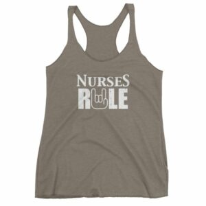 Nurses Rule Rock On Hand Nurse Support Women's tank top - Image 6