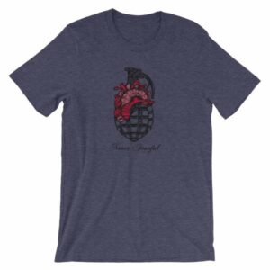 Never Fearful Heart Hand Grenade Retro Art T-Shirt - Image 4