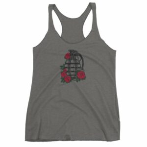 Grenade and Roses - Vintage Hand Grenade Tattoo Art Women's tank top - Image 4