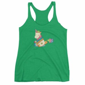 Cute Unicorn Farting Rainbow Clouds Funny Unicorn Women's tank top - Image 10