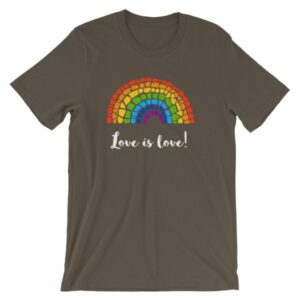 Pride Love is Love Mosaic Rainbow Pride Month T-Shirt - Image 9