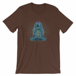 Meditating Lotus Asana Seven Chakras Meditation Yoga T-Shirt - Image 2