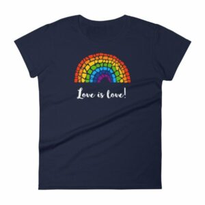Pride Love is Love Mosaic Rainbow Pride Month Women's T-Shirt - Image 4