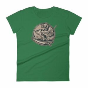 Surfing T-Rex Cool Surfing Dinosaur Women's T-Shirt - Image 8