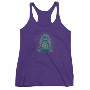 Meditating Lotus Asana Seven Chakras Meditation Yoga Women's tank top - Image 7