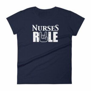 Nurses Rule Rock On Hand Nurse Support Women's T-Shirt - Image 4