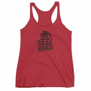 Grenade and Roses - Vintage Hand Grenade Tattoo Art Women's tank top - Image 12