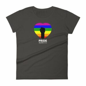 LGBT Pride Love Wins Rainbow Heart Pride Month Awareness Women's T-Shirt - Image 2