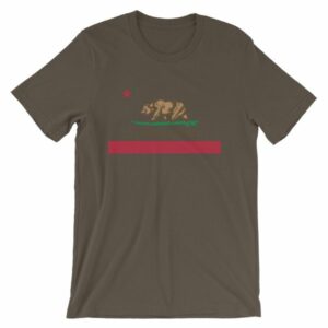 California Republic Surfing Bear State Flag T-Shirt - Image 6