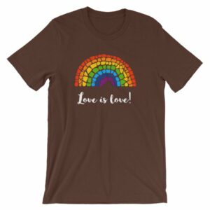 Pride Love is Love Mosaic Rainbow Pride Month T-Shirt - Image 2