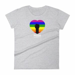 LGBT Pride Love Wins Rainbow Heart Pride Month Awareness Women's T-Shirt - Image 7