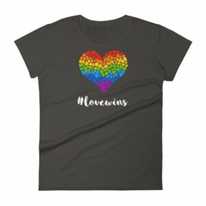 Pride Hashtag Love Wins Mosaic Rainbow Heart Pride Women's T-Shirt - Image 2