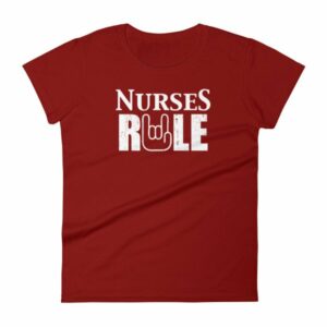 Nurses Rule Rock On Hand Nurse Support Women's T-Shirt - Image 13