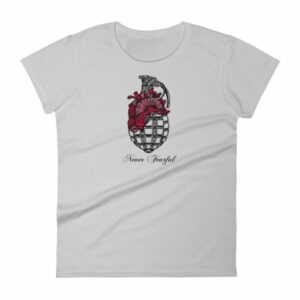 Never Fearful Heart Hand Grenade Retro Art Women's T-Shirt - Image 12