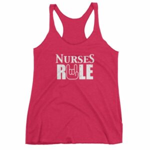 Nurses Rule Rock On Hand Nurse Support Women's tank top - Image 12