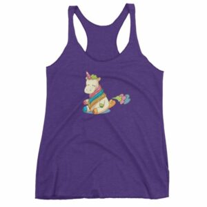 Cute Unicorn Farting Rainbow Clouds Funny Unicorn Women's tank top - Image 7