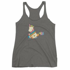 Cute Unicorn Farting Rainbow Clouds Funny Unicorn Women's tank top - Image 4