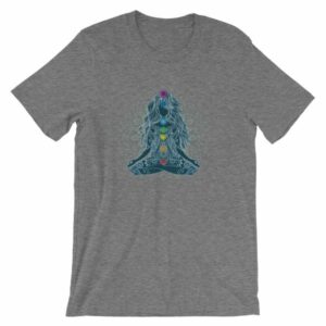 Meditating Lotus Asana Seven Chakras Meditation Yoga T-Shirt - Image 10
