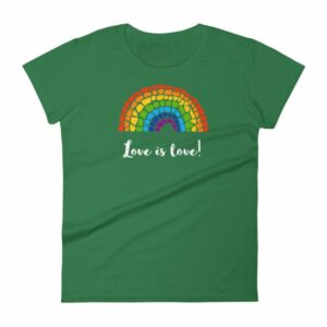 Pride Love is Love Mosaic Rainbow Pride Month Women's T-Shirt - Image 8