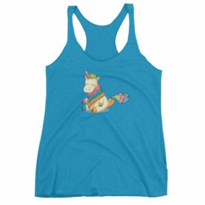 Cute Unicorn Farting Rainbow Clouds Funny Unicorn Women's tank top - Image 12