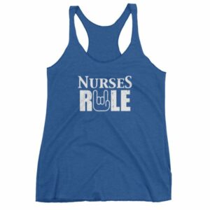 Nurses Rule Rock On Hand Nurse Support Women's tank top - Image 9