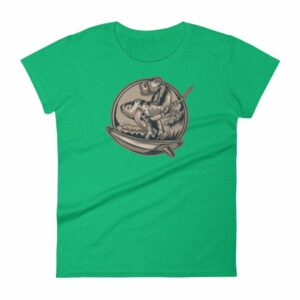 Surfing T-Rex Cool Surfing Dinosaur Women's T-Shirt - Image 10