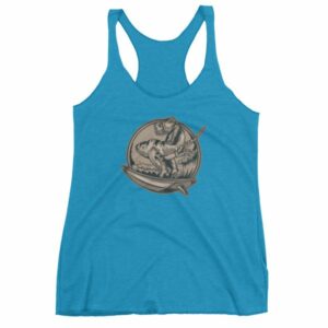 Surfing T-Rex Cool Surfing Dinosaur Women's tank top - Image 11