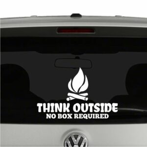 Think Outside No Box Required Campfire Vinyl Decal