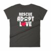 Rescue Adopt Love Cat Paw Dog Rescue and Adopt Women's T-Shirt - Image 2