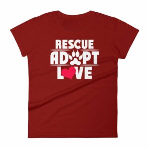 Rescue Adopt Love Dog Paw Dog Rescue and Adopt Women's T-Shirt - Image 13